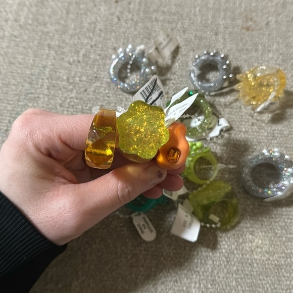 Urban Outfitters Size 7 Lot of 11 rings Various Colors Styles - Picture 3 of 4